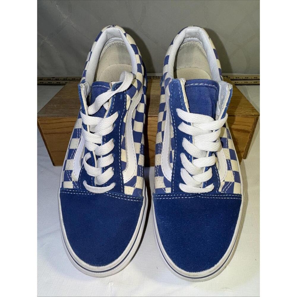 Great Condition Unisex Blue Checkered Vans Shoes 6.5 Women’s 5 Men’s Skater.